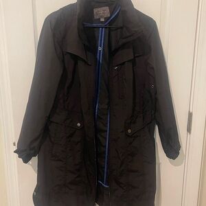 Cole Haan Black Jacket Women's Signature Packable Hooded Rain Jacket